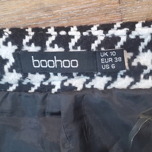 🦋 Boohoo Dogtooth Heavy Weight Mini Skirt - Picture 5 of 8